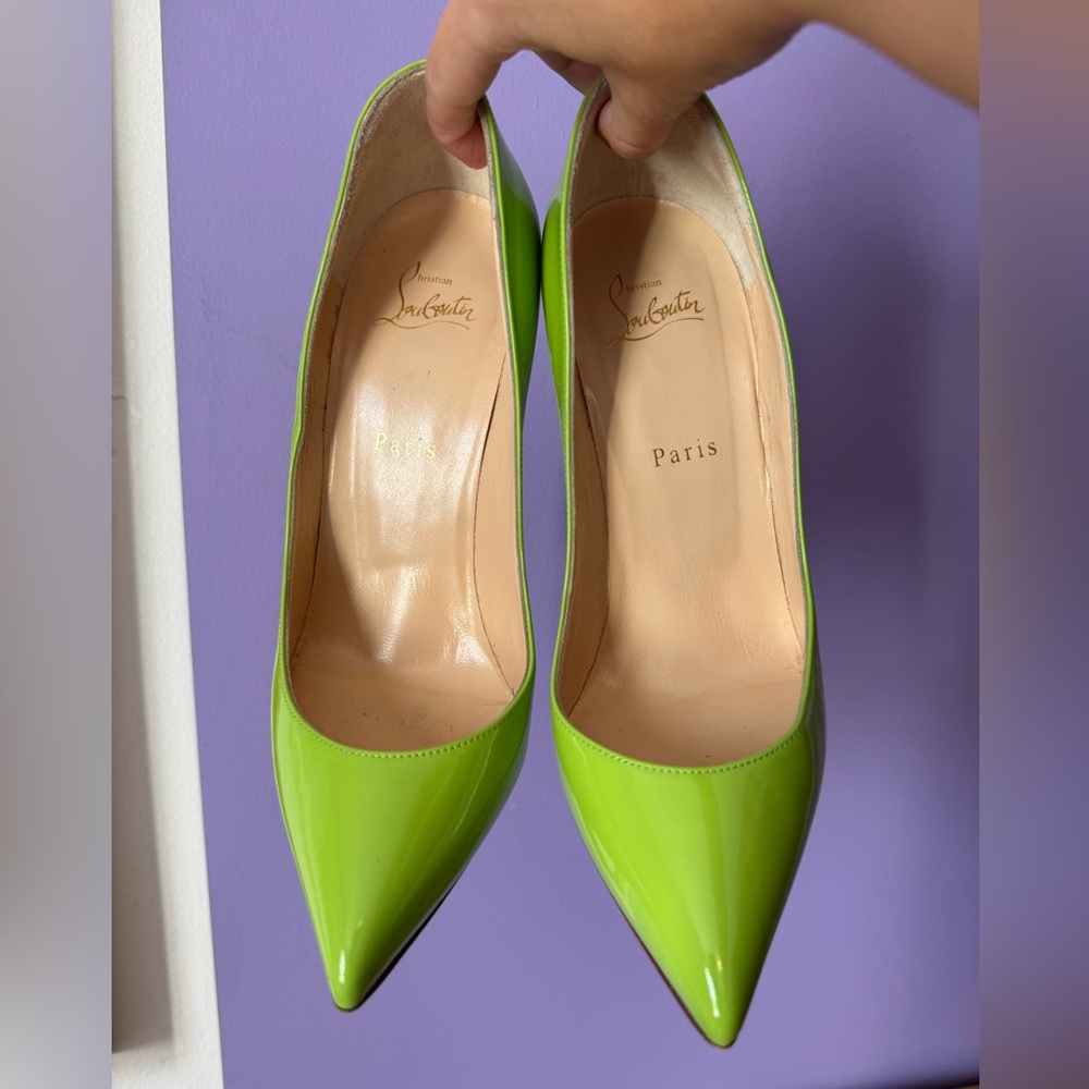 Christian Louboutin Lime Green Pigalle follies 100 Stiletto Heels - Picture 8 of 16